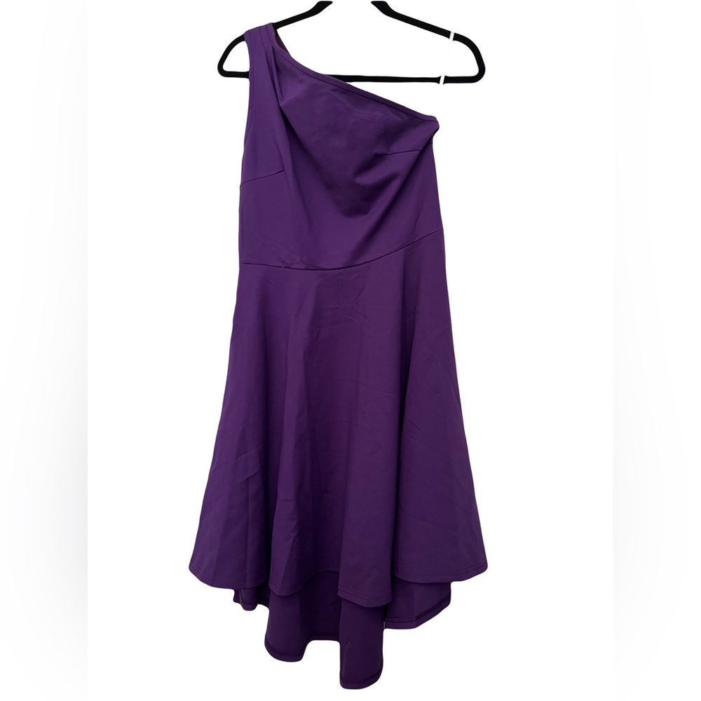 Sarin Mathews Womens One Shoulder Dress Vintage A-line High Low Hem Skater